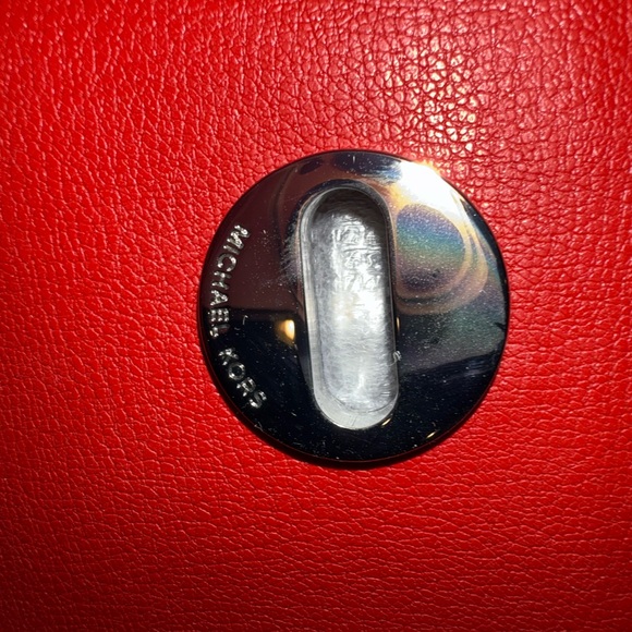 Michael Kors Red Studded Tote Bag - Picture 7 of 11